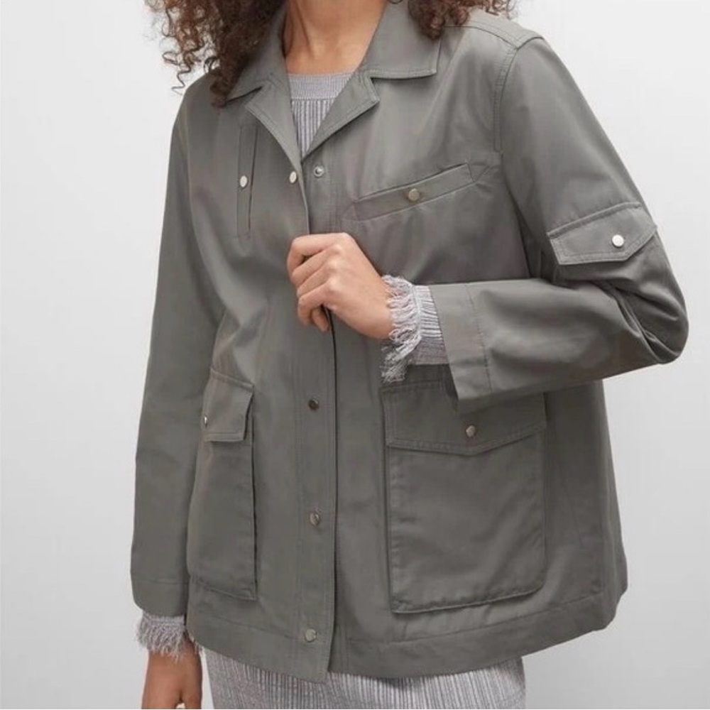 Club Monaco Utility Jacket Castor Gray Size Small Minimalist Chic Transitional